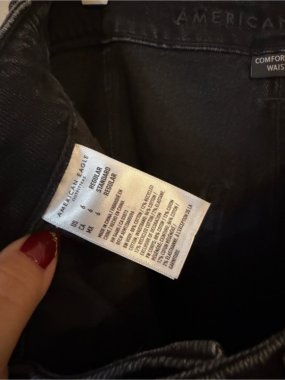 American eagle super high rise baggy Wide Leg Cargo Jeans Black size 6 - Picture 8 of 8